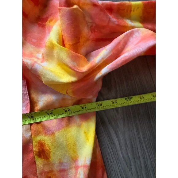 Calvin Klein Womens XL Long Sleeve Blouse Tie-Dye Yellow & Orange - Picture 7 of 7